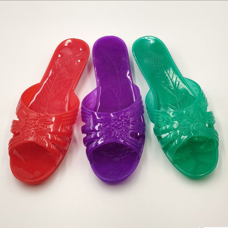2024 new flowers casual ladies transparent bathroom slides jelly shoes summer women flat crystal sandals slippers