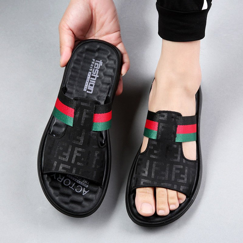 2024 men slippers fashion summer platform sandals outdoor wear beach shoes casual slides slippers