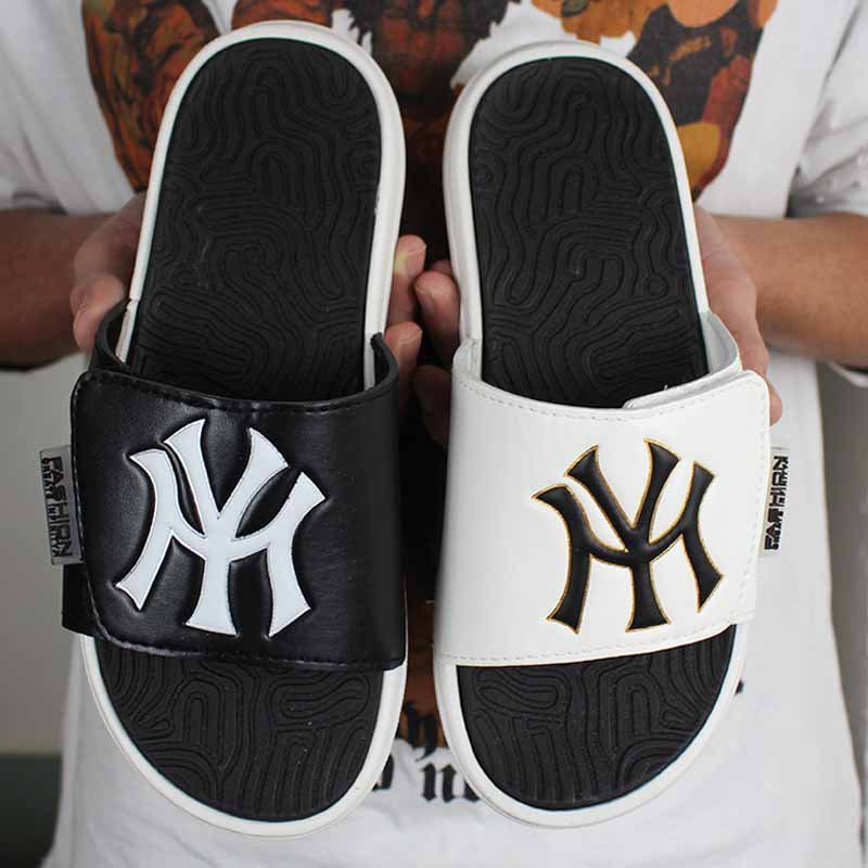 Autumn Casual Summer Outdoor Beach Nonslip Flat Flip Flops Men's Slides Slippers with Open Toe Soft Leather for Winter