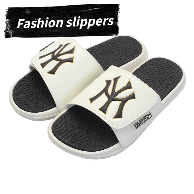 Autumn Casual Summer Outdoor Beach Nonslip Flat Flip Flops Men's Slides Slippers with Open Toe Soft Leather for Winter