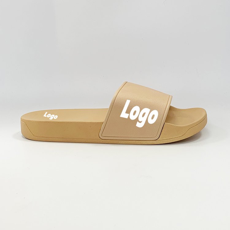 Factory Wholesale Women'S Sandals Custom Logo Custom Printing Logo Pattern Black Color Custom Logo PVC Slide Slippers