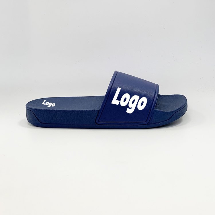 Factory Wholesale Women'S Sandals Custom Logo Custom Printing Logo Pattern Black Color Custom Logo PVC Slide Slippers