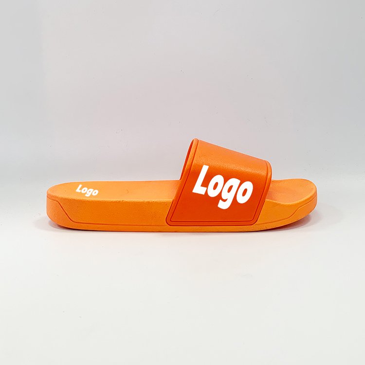Factory Wholesale Women'S Sandals Custom Logo Custom Printing Logo Pattern Black Color Custom Logo PVC Slide Slippers