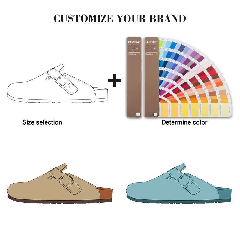 Aiqi men slippers Illustrated Birken stock Muller Shoes For Men Half Drag Thick Sole Outer Wear Flat Bottom Toe Men's Sandals