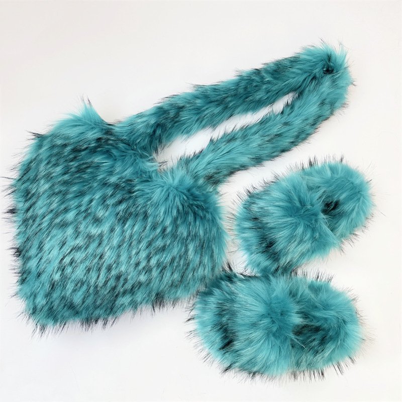 Latest Design womens fur bag fur sandals slides slippers