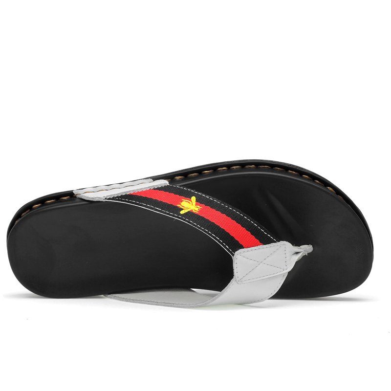 Genuine Leather Non-Slide Male Slippers Summer Beach Flat Shoes Men Fashion Slide Slippers