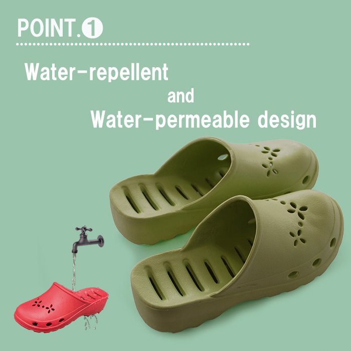 Water-repellent and water-permeable design home slides slippers for women