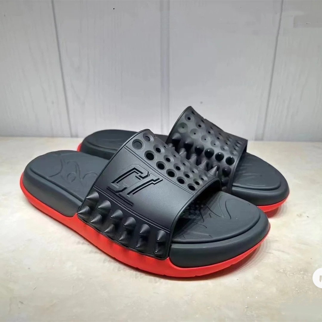 Designer leather slipper slides fashion outdoor beach sandals high quality sandal footwear designer luxury slippers