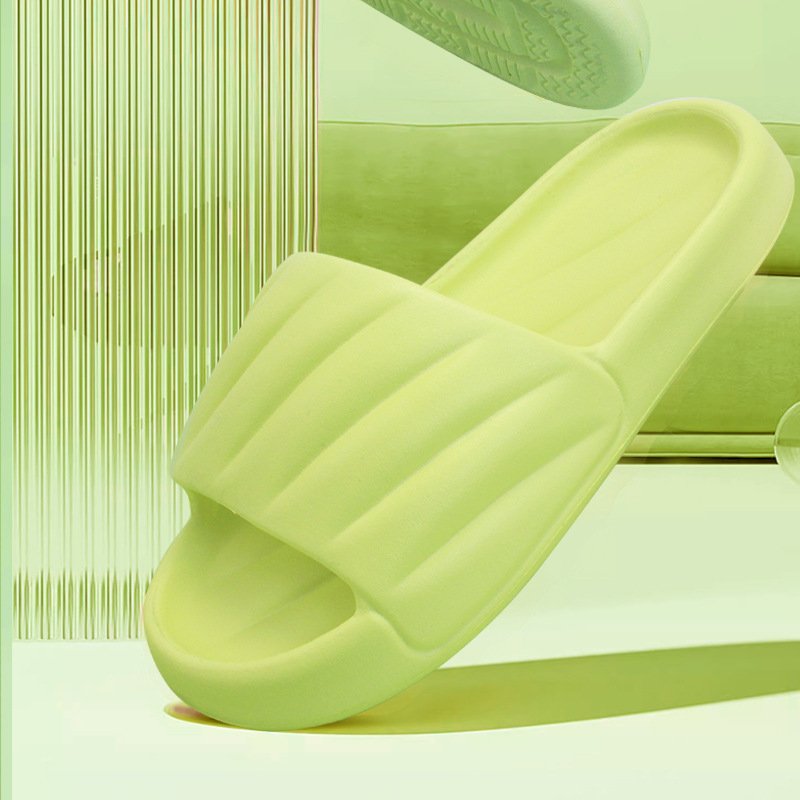 Summer Indoor Slide Slippers for Couples Non-Slip Female and Male Bath Slippers for Home Use
