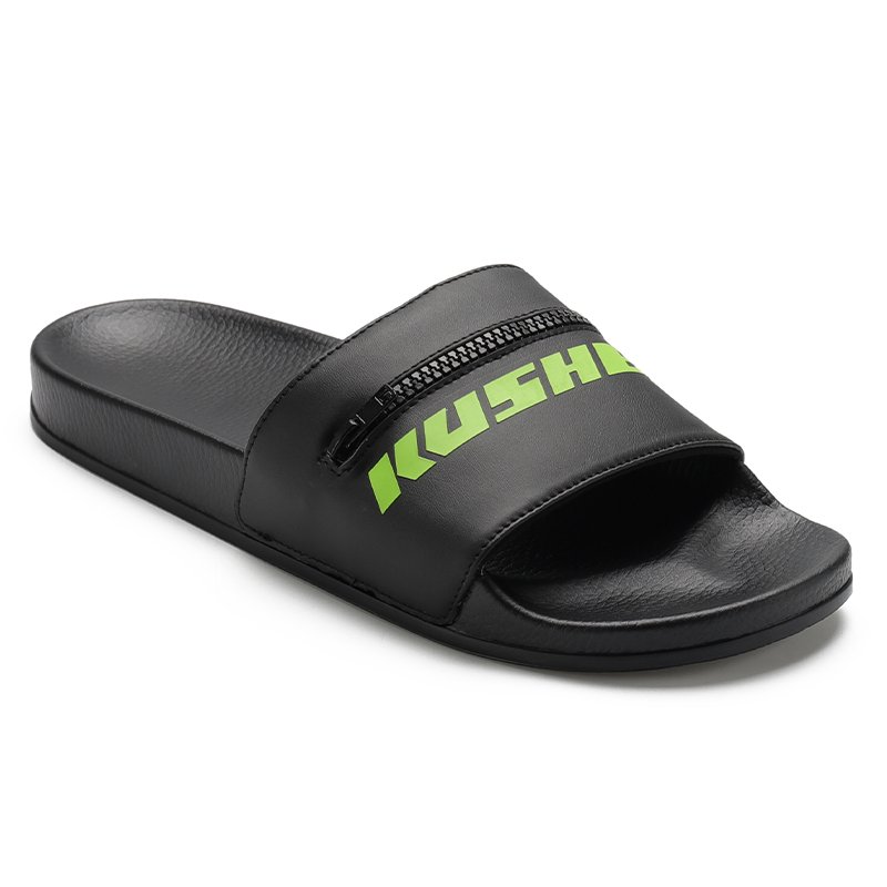Xsheng Luxury Designer Slides Slippers Man Hard Oem Logo Custom Zipper Slide Sandals Large Size Slide Slippers For Wide Feet