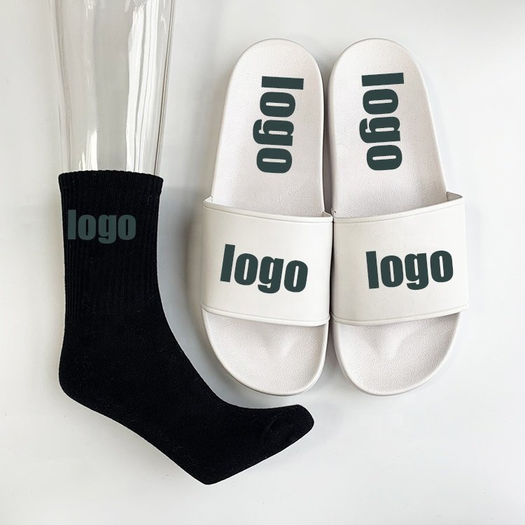 Pure Cotton Socks Custom Private label Women's ladies unisex slip on slides House Slippers Platform Slide Sandals 2022 Factory