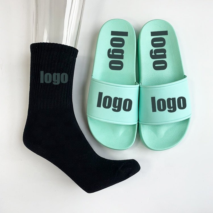 Pure Cotton Socks Custom Private label Women's ladies unisex slip on slides House Slippers Platform Slide Sandals 2022 Factory