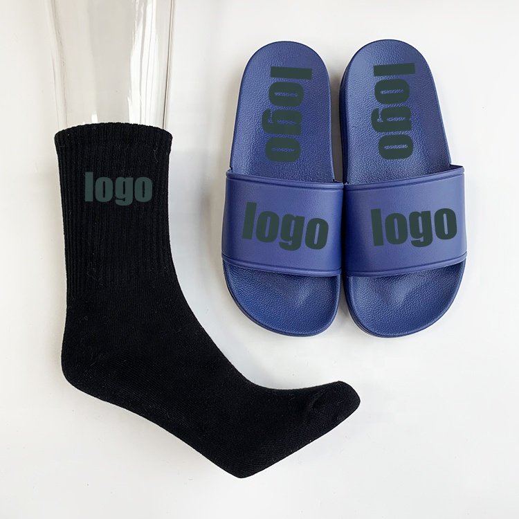 Pure Cotton Socks Custom Private label Women's ladies unisex slip on slides House Slippers Platform Slide Sandals 2022 Factory