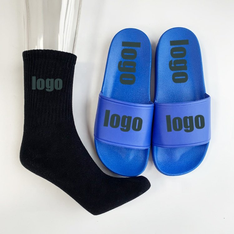 Pure Cotton Socks Custom Private label Women's ladies unisex slip on slides House Slippers Platform Slide Sandals 2022 Factory