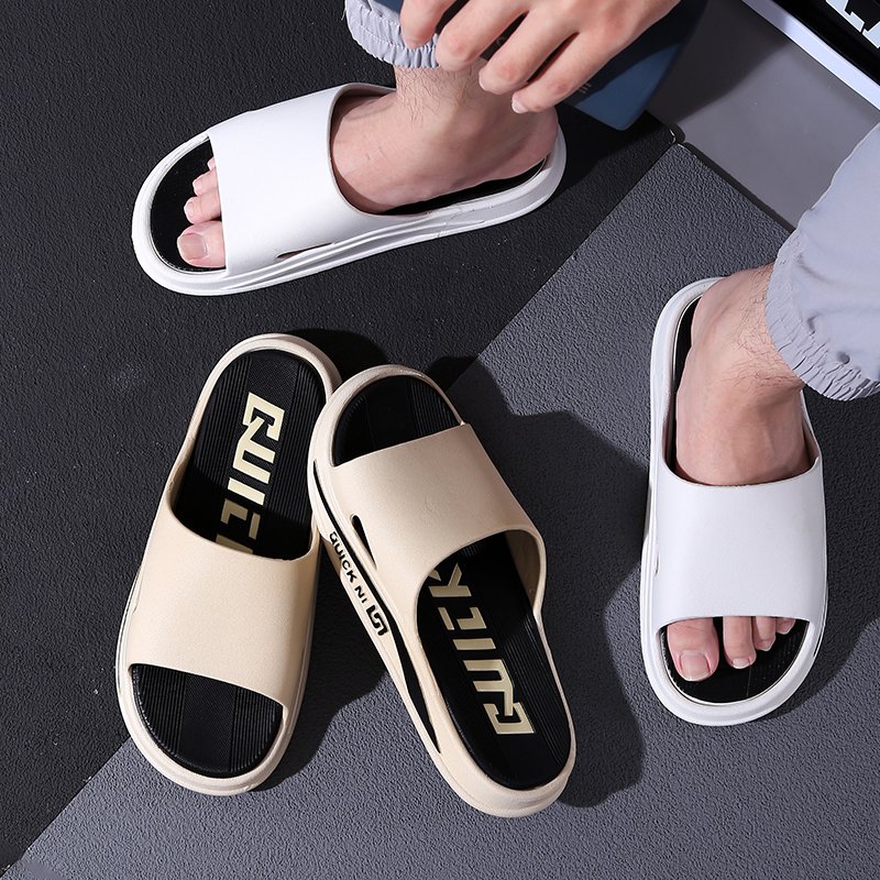 2024 Men's and Women's Summer Slides Non-Slip Soft Bottom Bath Slippers for Home Use with Deodorant Feature for Outgoings