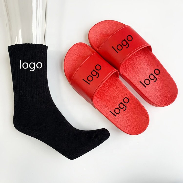 Custom Logo Summer Slippers Brand Fashion Designers Slippers Sandal Custom sock Men'S Sandals