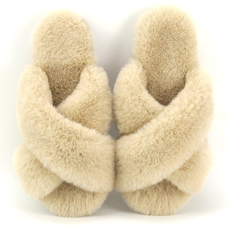 Custom Women's Memory Foam Fuzzy Comfy Faux Fur House Furry Bedroom Indoor Open Toe Fluffy Fur Slides Slippers