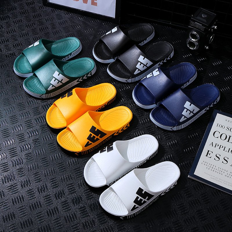 Men black promotion house flat beach outer house wear emboss logo custom unisex couple slide slippers