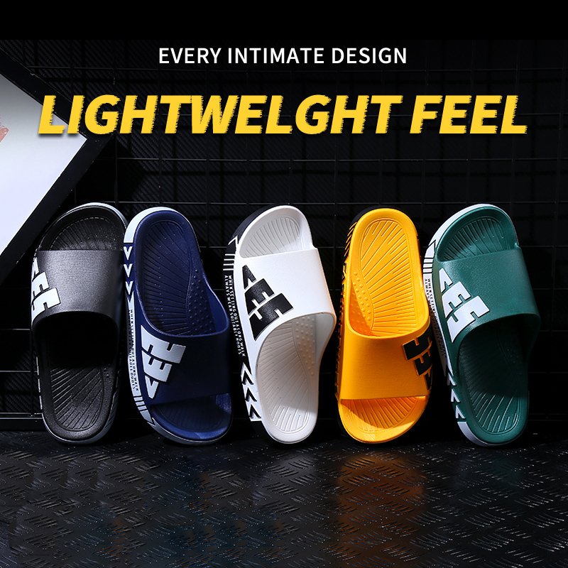 Men black promotion house flat beach outer house wear emboss logo custom unisex couple slide slippers