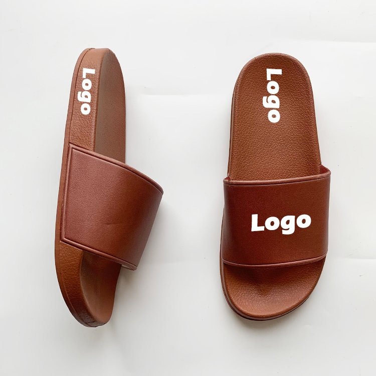 Wholesale Custom Design Logo Summer Slide Slippers Women Non-slip Comfortable Indoor Flip-flops PVC Slide Slippers