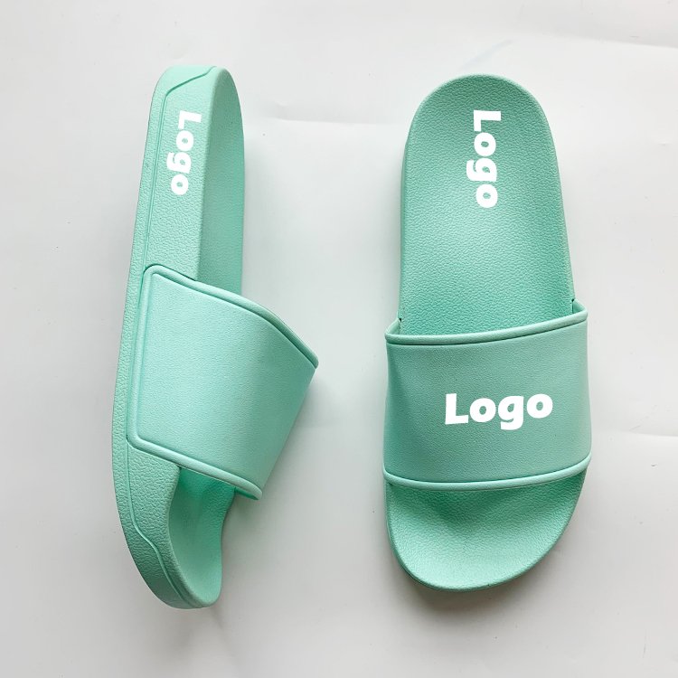 Wholesale Custom Design Logo Summer Slide Slippers Women Non-slip Comfortable Indoor Flip-flops PVC Slide Slippers