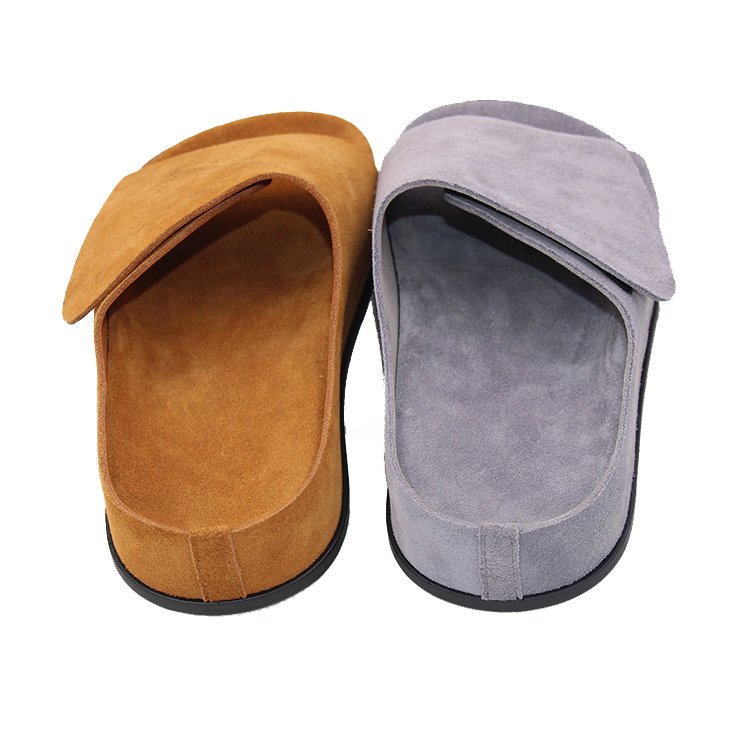 Men's Luxury Cowhide Daily Wear Fashion Slides Slipper with Customized Logo Genuine Leather Lining