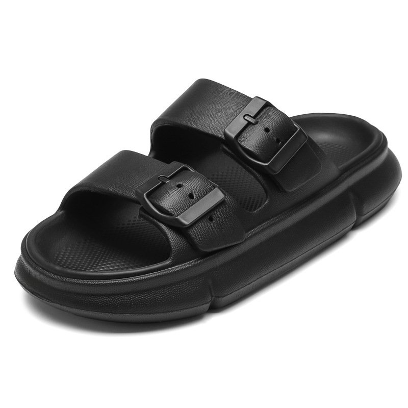 Fashion Summer Thick Bottom EVA Pillow Slides Sandals Slippers Women Home Sandals With Buckle