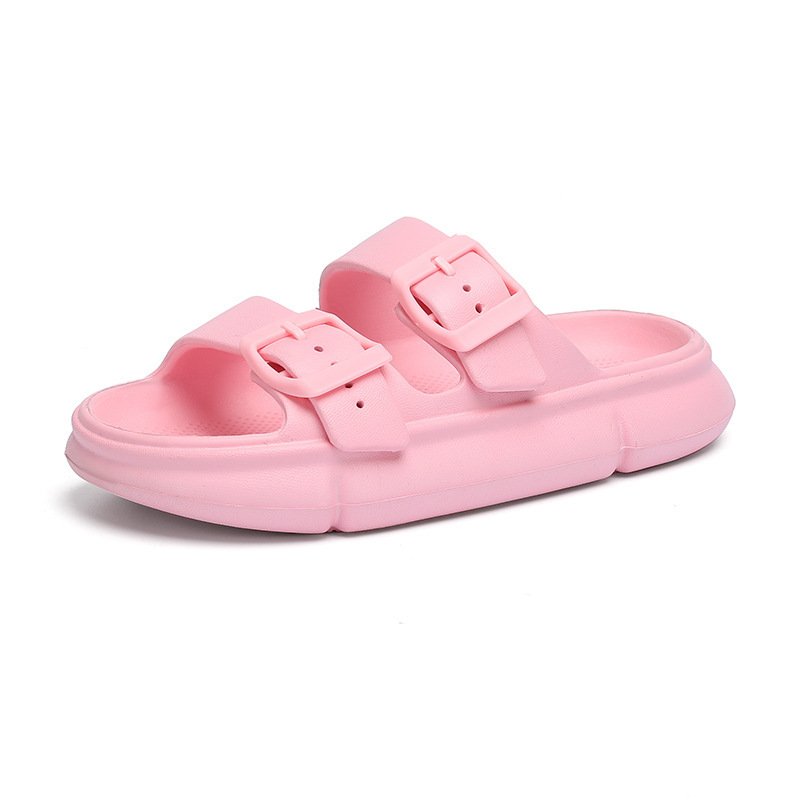 Fashion Summer Thick Bottom EVA Pillow Slides Sandals Slippers Women Home Sandals With Buckle