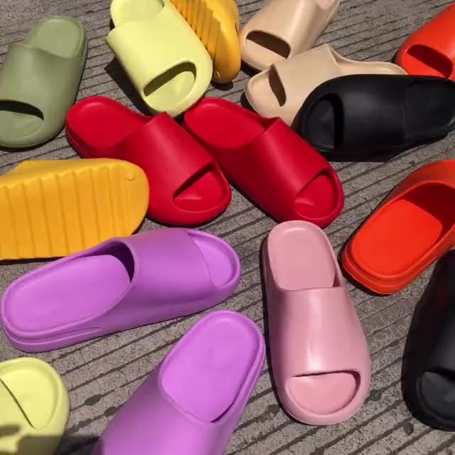 Good Quality Men Women Custom Logo Shoe Orange Red Green Purple Cartoon Authentic Wholesale Home Slipper Original Slides