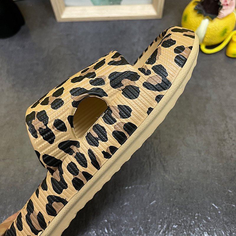 Leopard Chinelo Side Cushioned Thick Sole EVA Foam Walking On Clouds Open Toe Pillow Slides Cloud Slippers for Women and Men