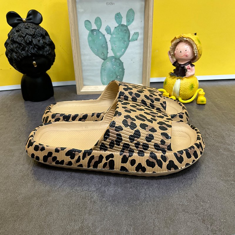Leopard Chinelo Side Cushioned Thick Sole EVA Foam Walking On Clouds Open Toe Pillow Slides Cloud Slippers for Women and Men