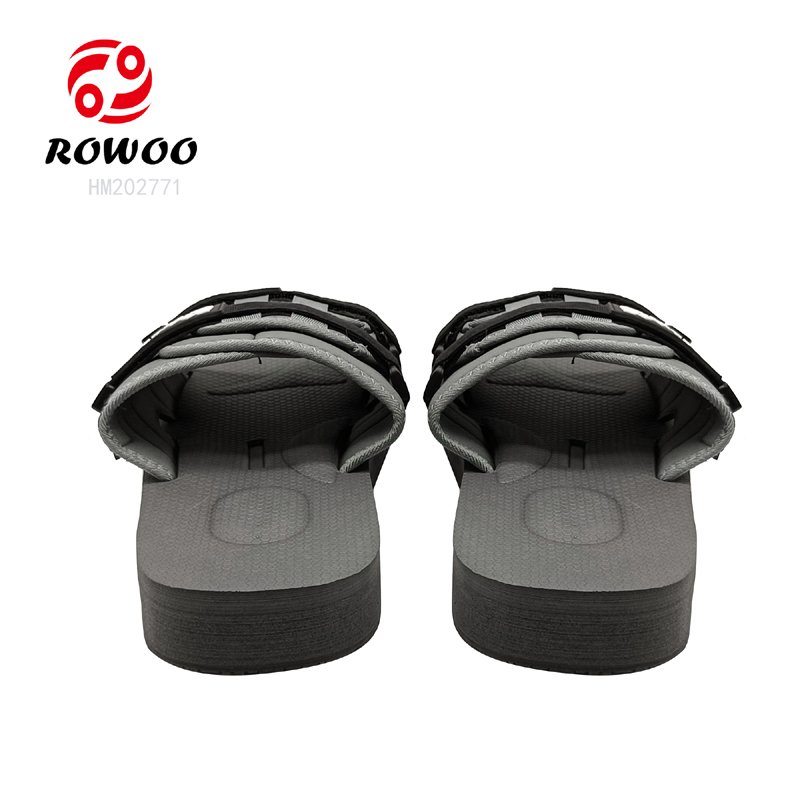 Wholesale Customized Men causal sandals Eva beach slide slipper breathable fabric strap