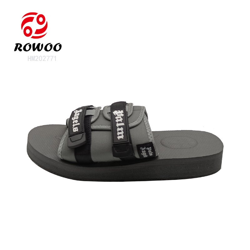Wholesale Customized Men causal sandals Eva beach slide slipper breathable fabric strap