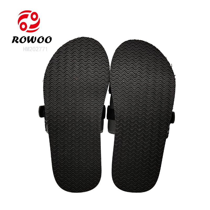 Wholesale Customized Men causal sandals Eva beach slide slipper breathable fabric strap