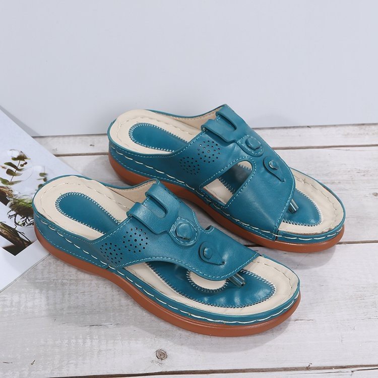 Soft Non-slip Round Head Thick Bottom Women Slides Slippers Summer New Style Flip Flop Strap Sandal