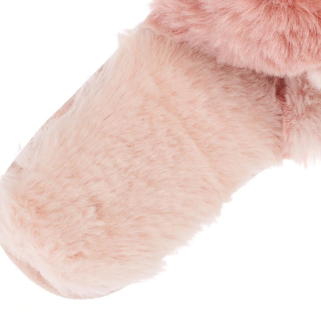 Slip on Cross Over Open Toe Fluffy Fur Women Indoor Slides Slippers