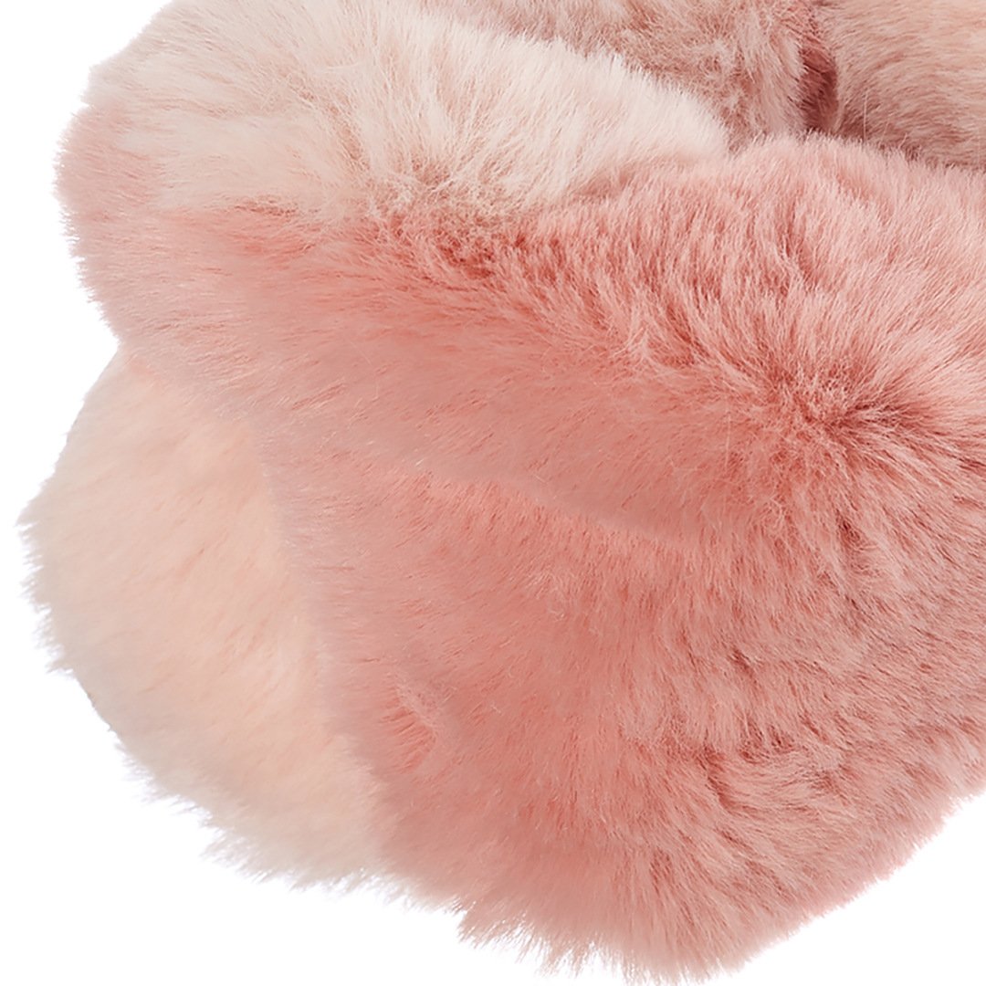 Slip on Cross Over Open Toe Fluffy Fur Women Indoor Slides Slippers