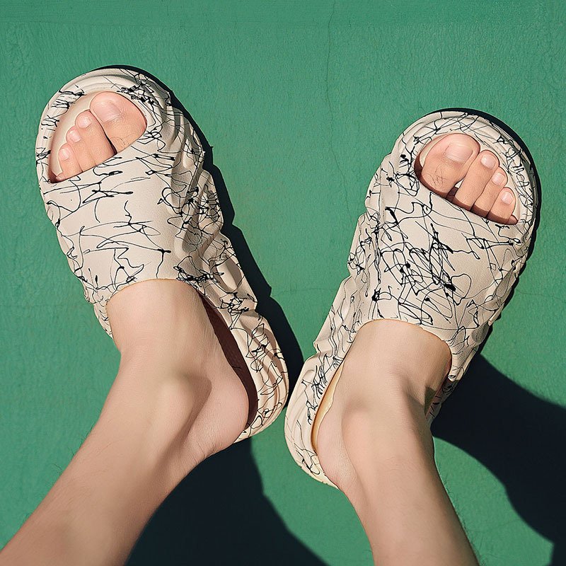 Factory Summer New Design Cool Men's Anti-slip Eva Flat Beach Slides Slippers Breathable Sandals Soft EVA Shoes For Men