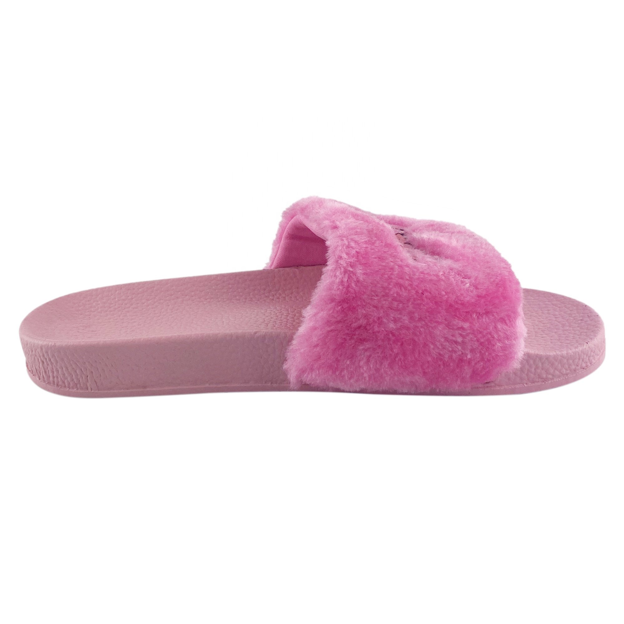 Greatshoe Ladies Fur slippers girls Slide Sandals Faux Fur pink sandals Slides Slipper Furry Plush Slippers Women