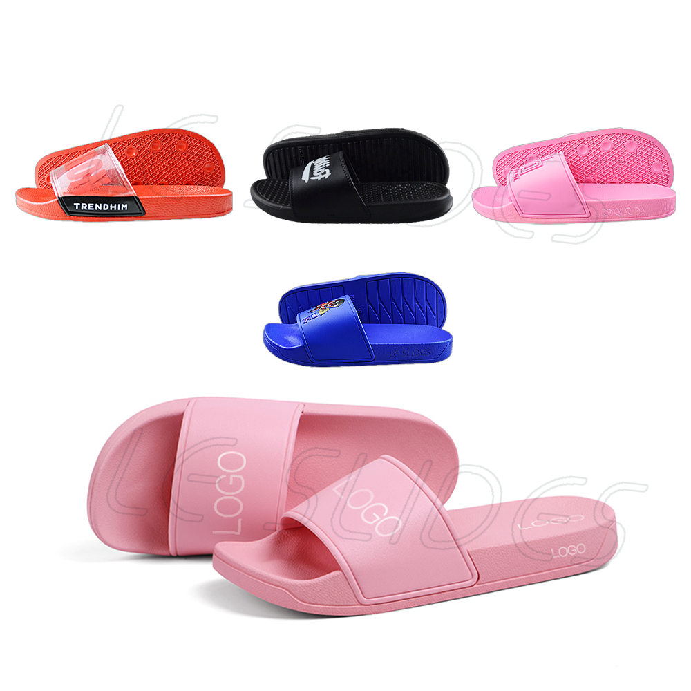 Greatshoe customize LOGO black sliders slippers for men ,customize blank slide sandals slippers, men custom logo slides