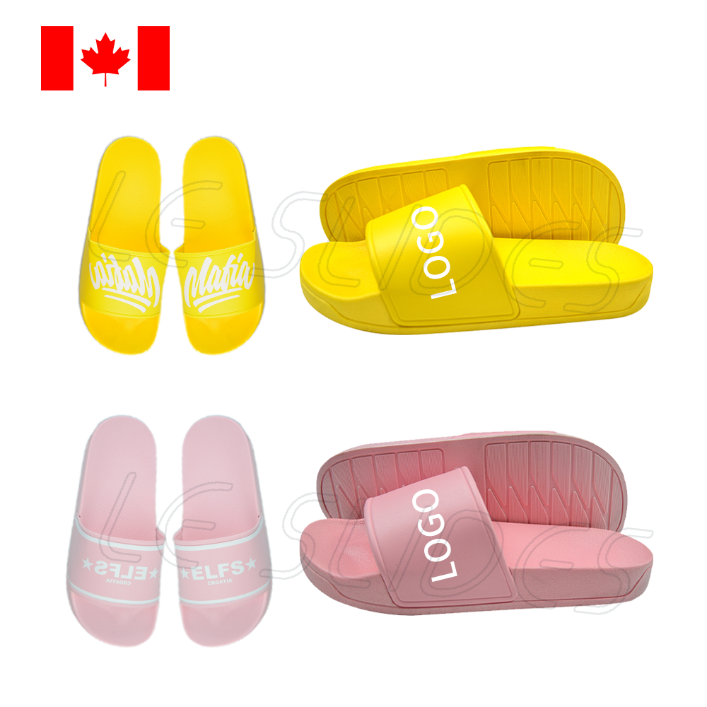 Greatshoe customize LOGO black sliders slippers for men ,customize blank slide sandals slippers, men custom logo slides