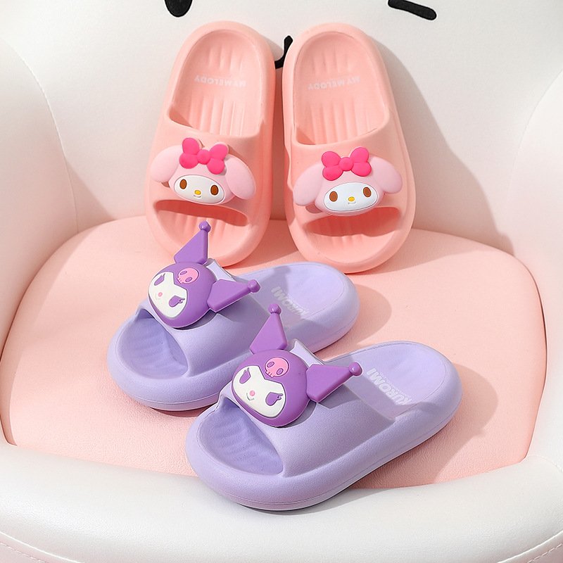 Genuine Sanlio Children Summer Slippers Indoor Outdoor Non-slip Soft-soled Kulomi Flip-flops EVA Slipper