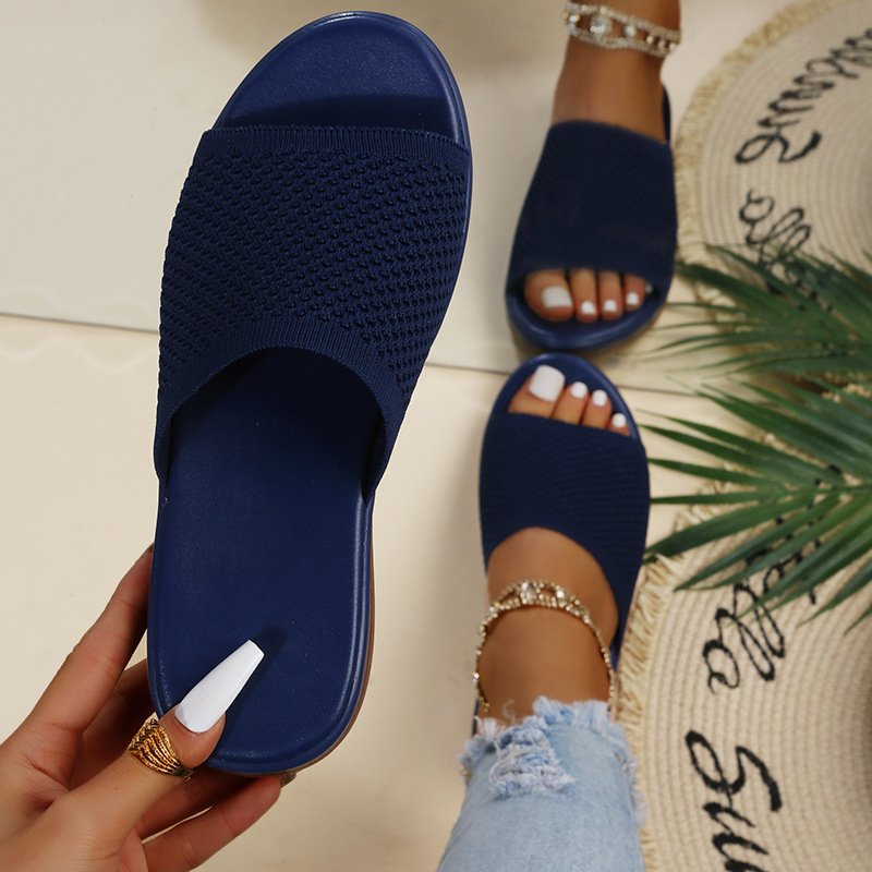 Plus Size 43 Flat Slippers Women Slipper Outside Platform Female Casual Shoes Comfortable Ladies Leisure Mesh Sandals