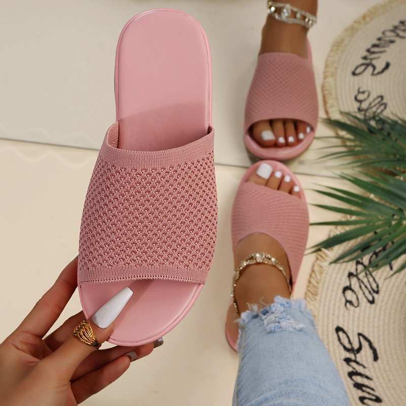 Plus Size 43 Flat Slippers Women Slipper Outside Platform Female Casual Shoes Comfortable Ladies Leisure Mesh Sandals