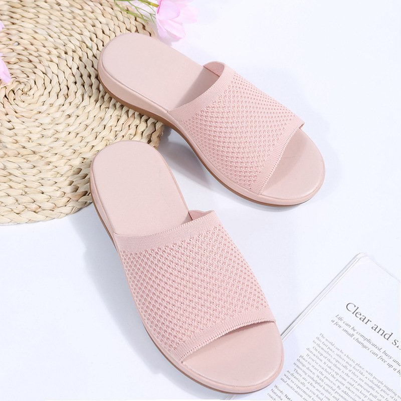 Plus Size 43 Flat Slippers Women Slipper Outside Platform Female Casual Shoes Comfortable Ladies Leisure Mesh Sandals