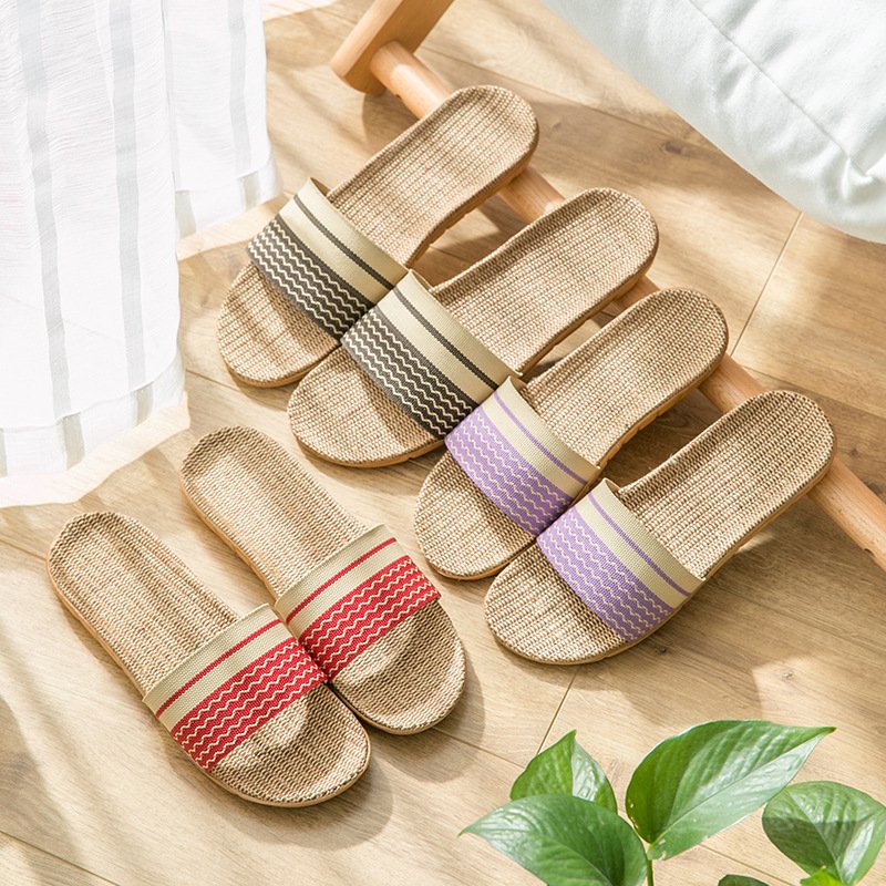 Popular Women Slippers 2023 Verified Supplier Linen Jute Soft Beach Slippers For Women New Styles Custom Slides Slippers