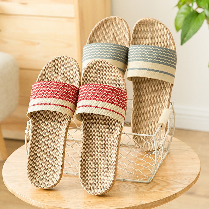 Popular Women Slippers 2023 Verified Supplier Linen Jute Soft Beach Slippers For Women New Styles Custom Slides Slippers