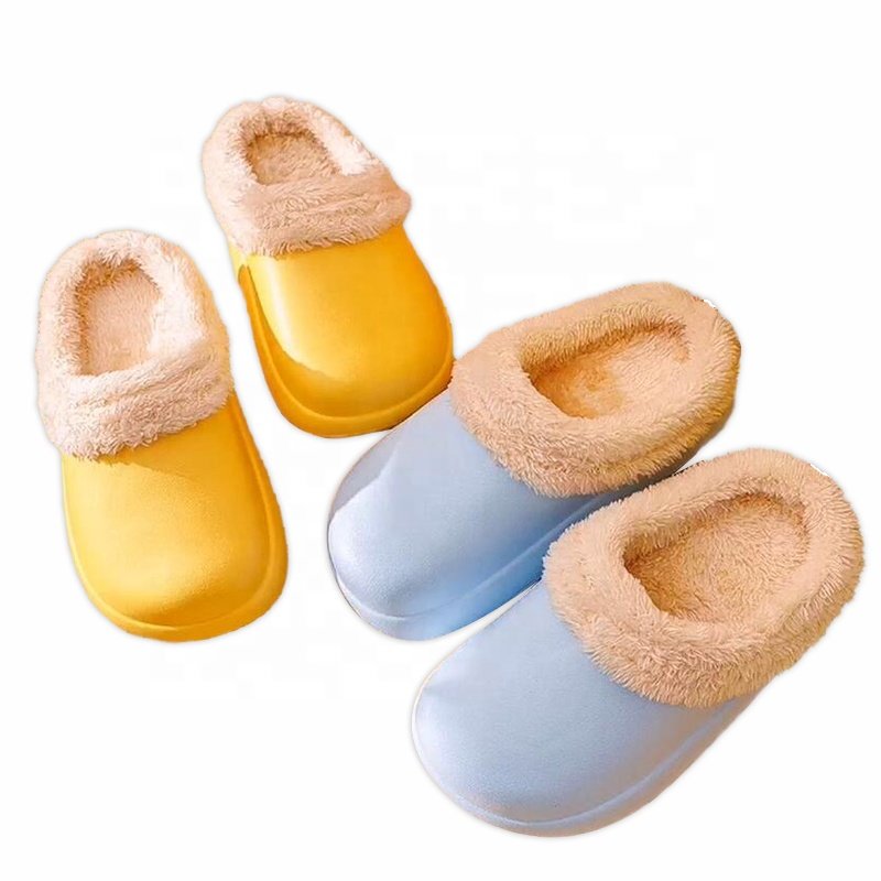 GRS Winter Men Faux-fur Slippers Plush Warm Slippers flat bottom Indoor Home Flat Slides