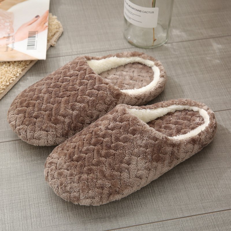 Indoor Silent Anti-slip Home Bed Slides Slippers Floral Japanese suede Plush Slippers