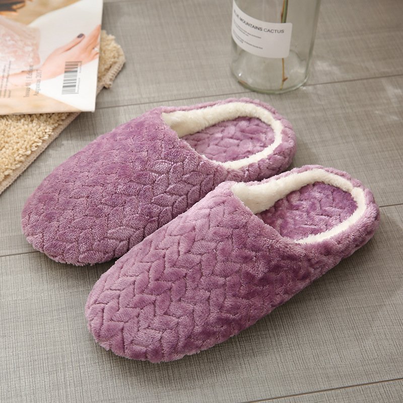 Indoor Silent Anti-slip Home Bed Slides Slippers Floral Japanese suede Plush Slippers